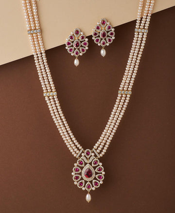 Gorgeous Real Pearl Rani Har Set - Chandrani Pearls