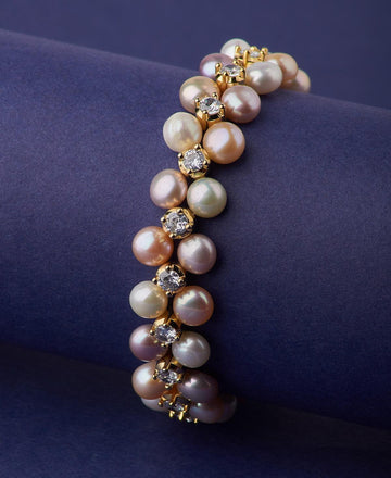 Gorgeous Rhodium Pearl Bracelet - Chandrani Pearls