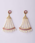 Gorgeous Stone Studded Pearl Earring - Chandrani Pearls