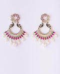 Gorgeous Stone Studded Pearl Earring - Chandrani Pearls