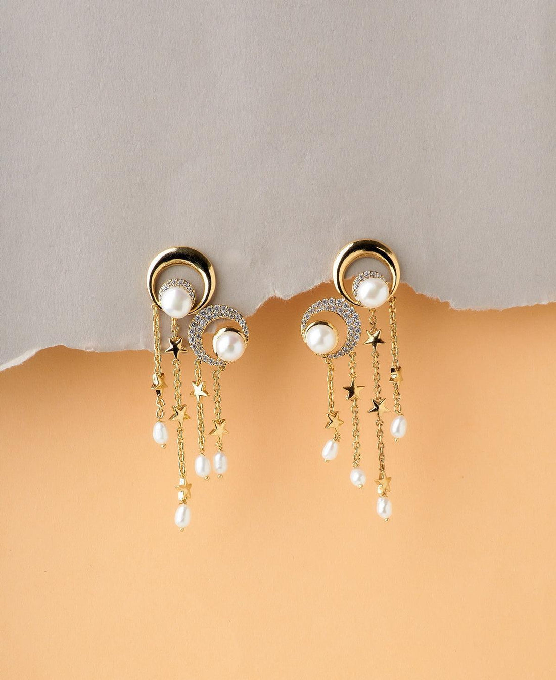 Gorgeous Stone Studded Pearl Earring - Chandrani Pearls
