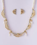 Gorgeous Stone Studded Pearl Necklace Set - Chandrani Pearls