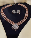 Gorgeous Stone Studded Pearl Necklace Set - Chandrani Pearls
