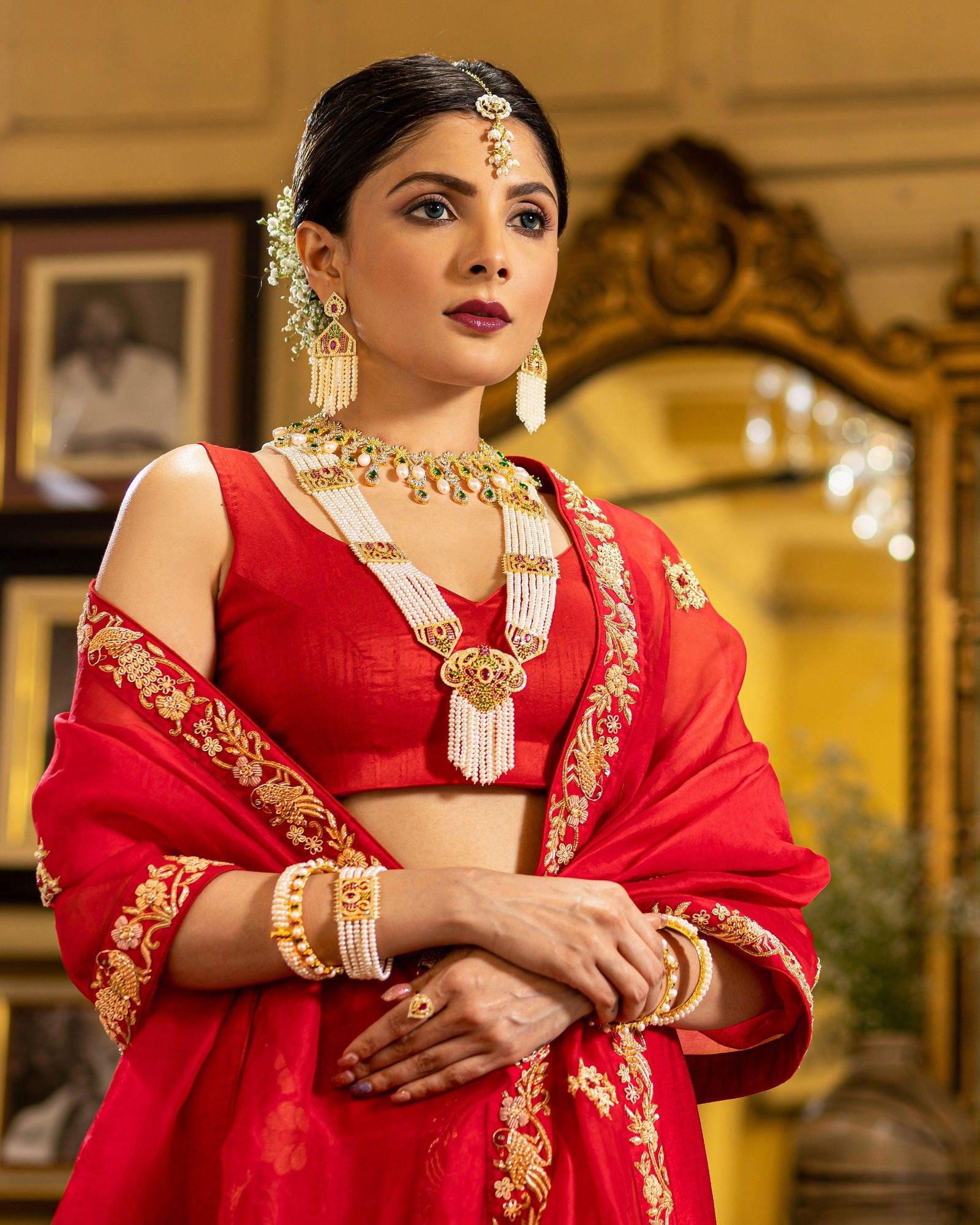 Gorgeous Wedding Necklace Set - Chandrani Pearls