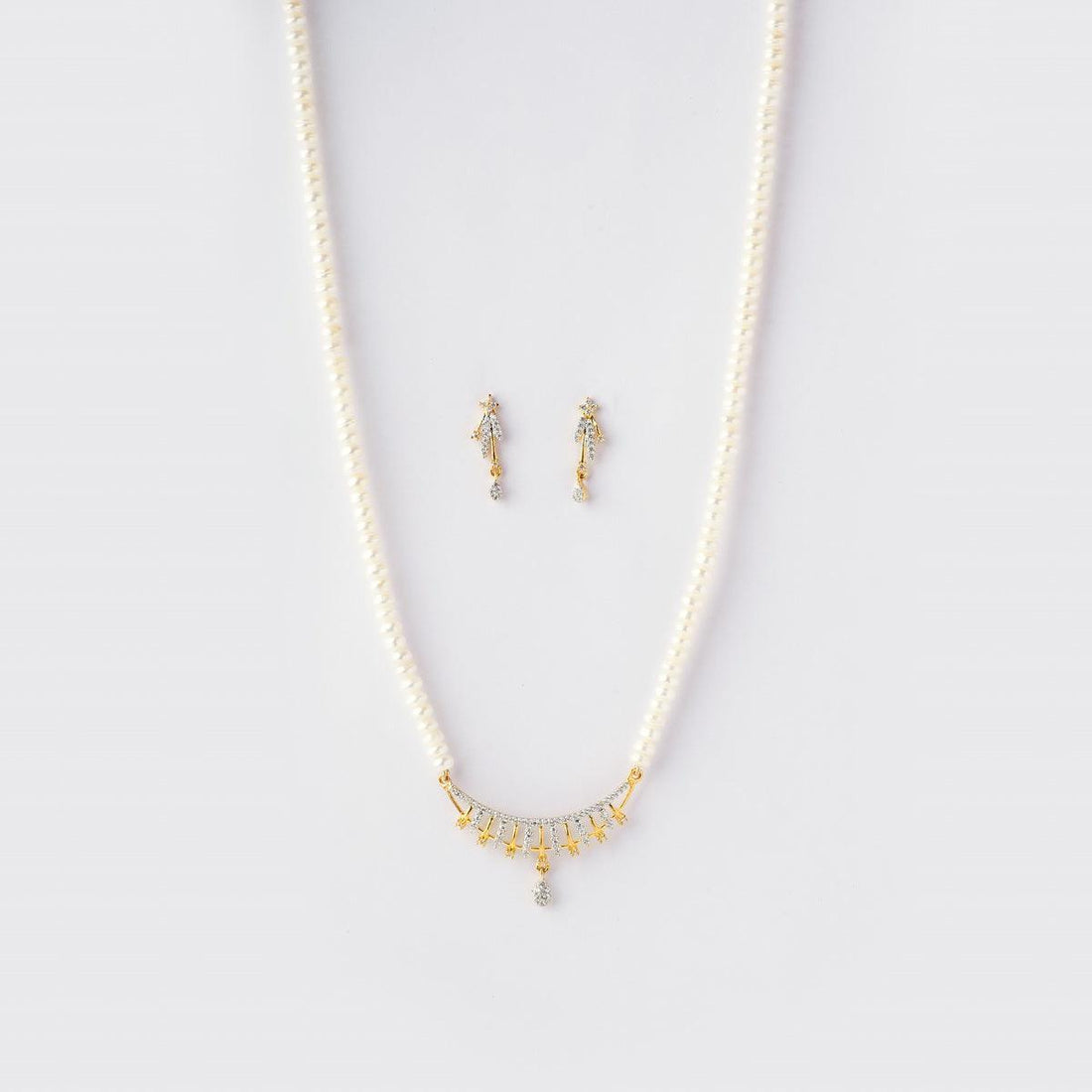 Gorgeous White Pearl Necklace Set - Chandrani Pearls