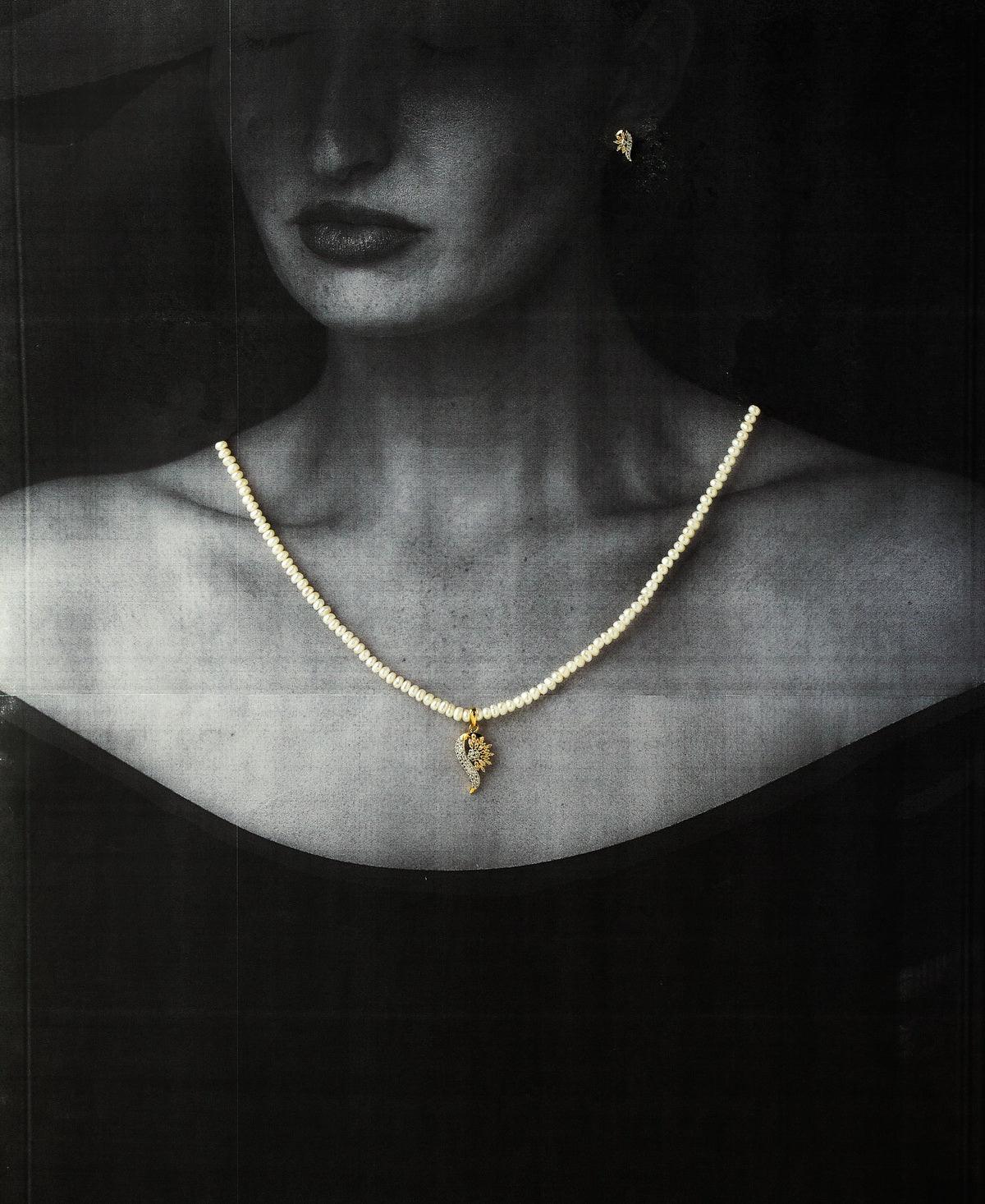 Gorgeous White Pearl Necklace Set - Chandrani Pearls