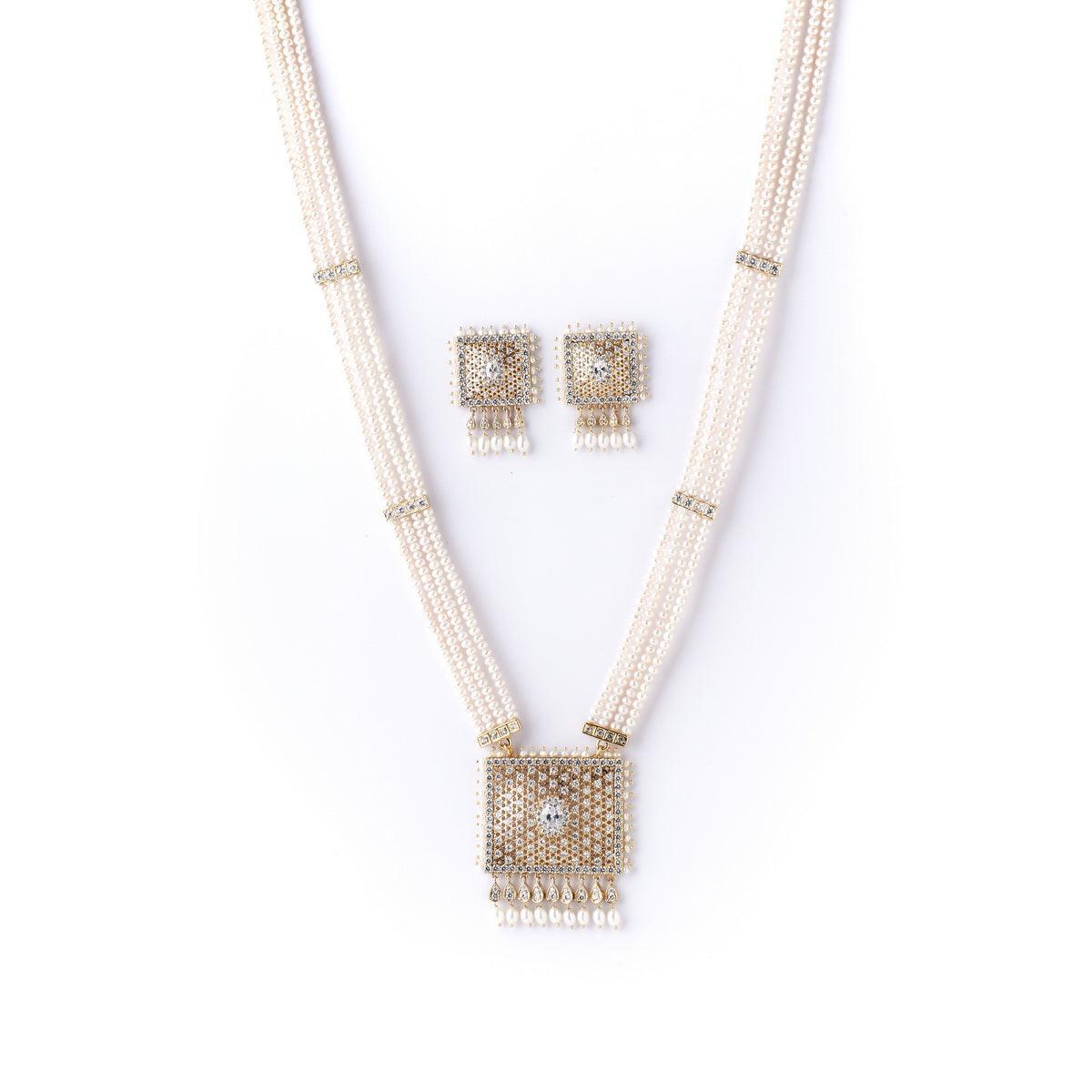 Gorgeous White Pearl Rani Har Necklace Set - Chandrani Pearls