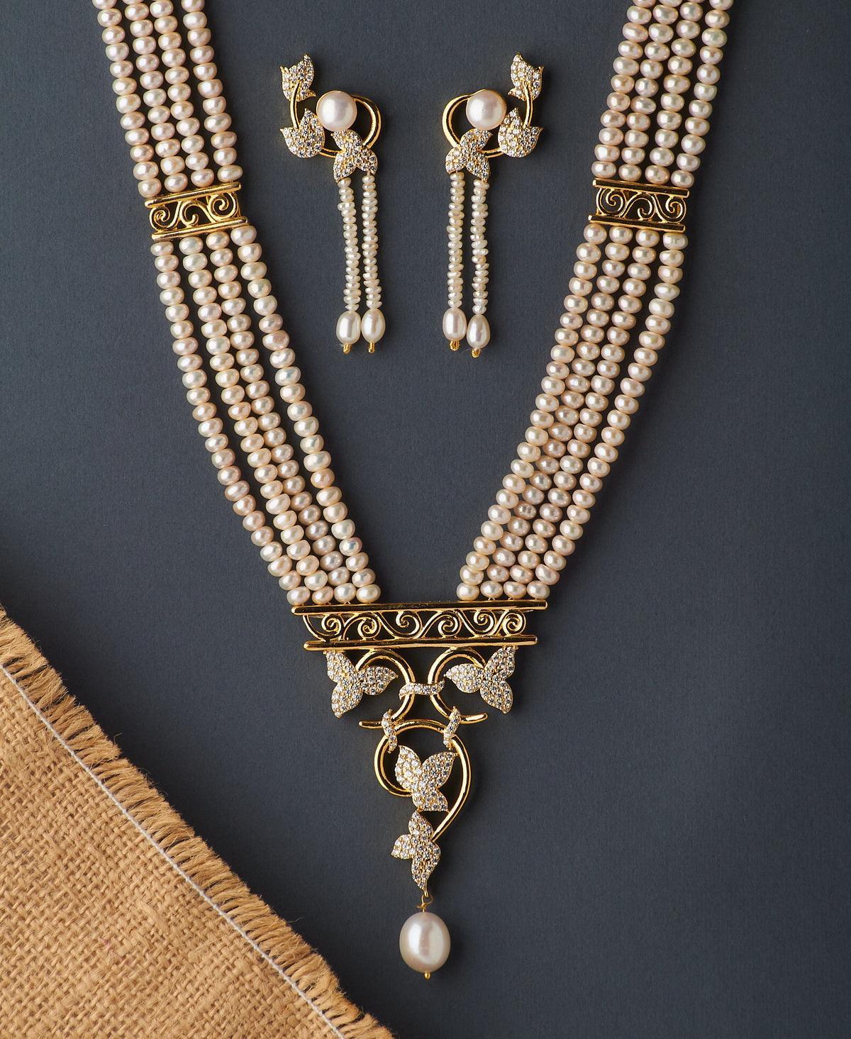 Gorgeous White Pearl Rani Har Set - Chandrani Pearls