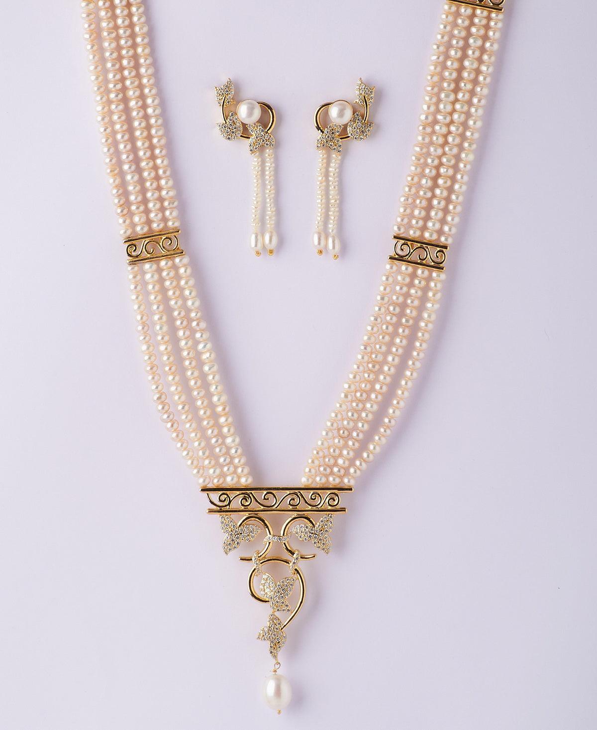 Gorgeous White Pearl Rani Har Set - Chandrani Pearls
