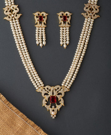 Gorgeous White Pearl Rani Har Set - Chandrani Pearls