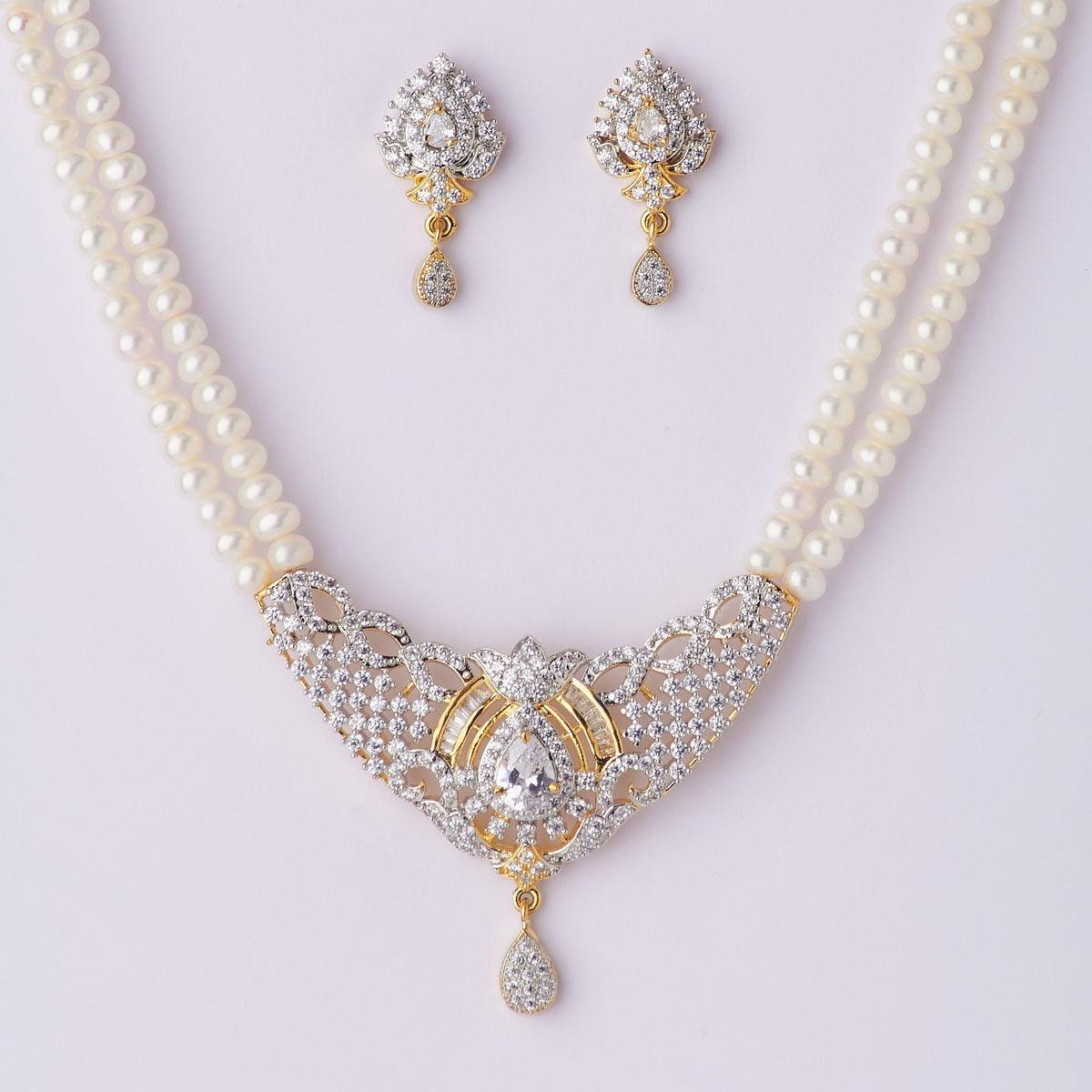 Gorgeous and Trendy Real Pearl Necklace Set - Chandrani Pearls