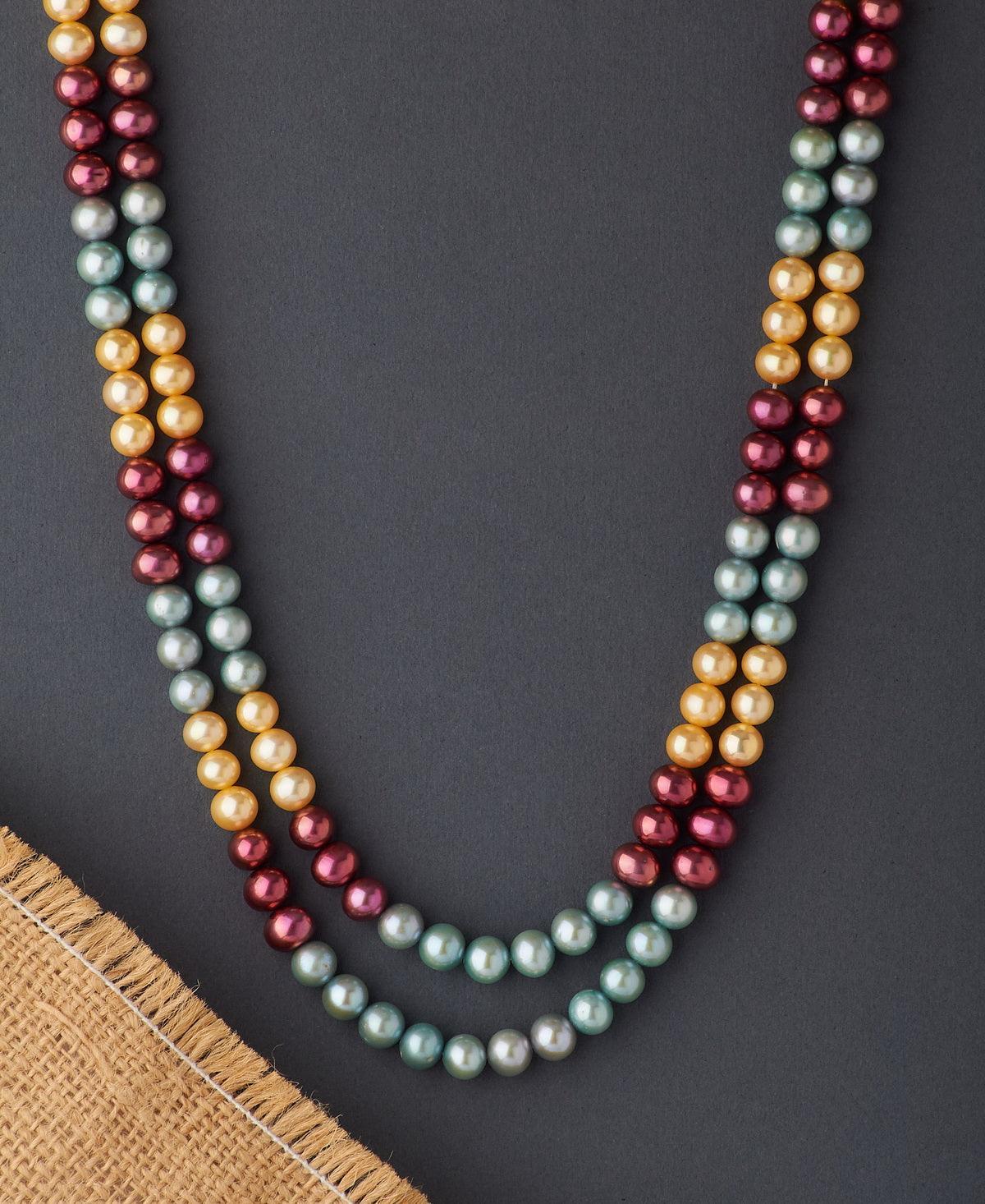 Graceful Multi Colour Pearl Necklace - Chandrani Pearls