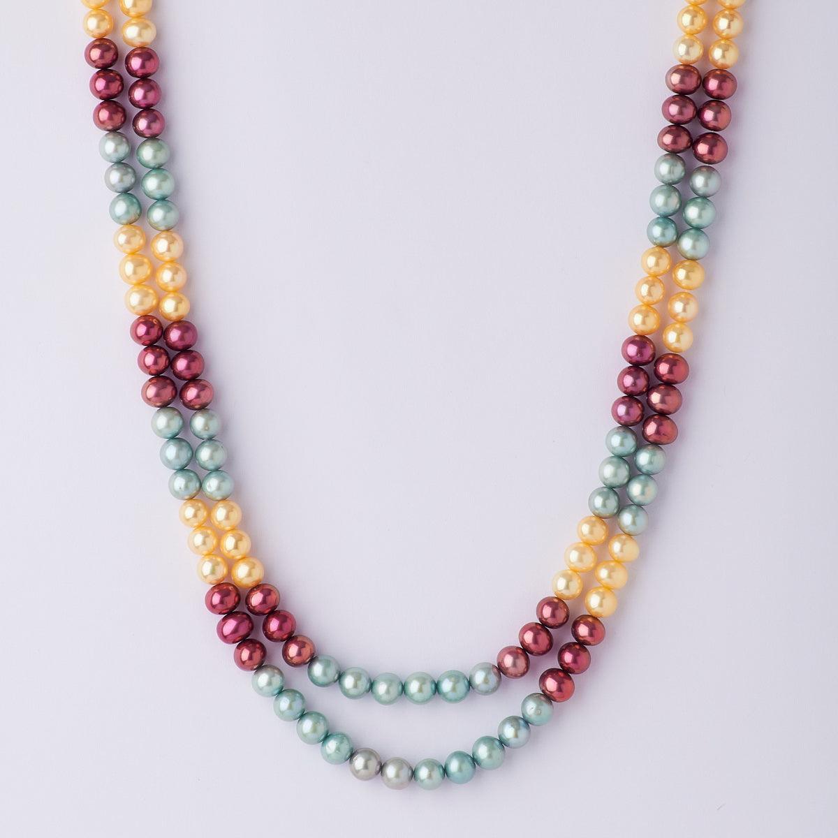Graceful Multi Colour Pearl Necklace - Chandrani Pearls