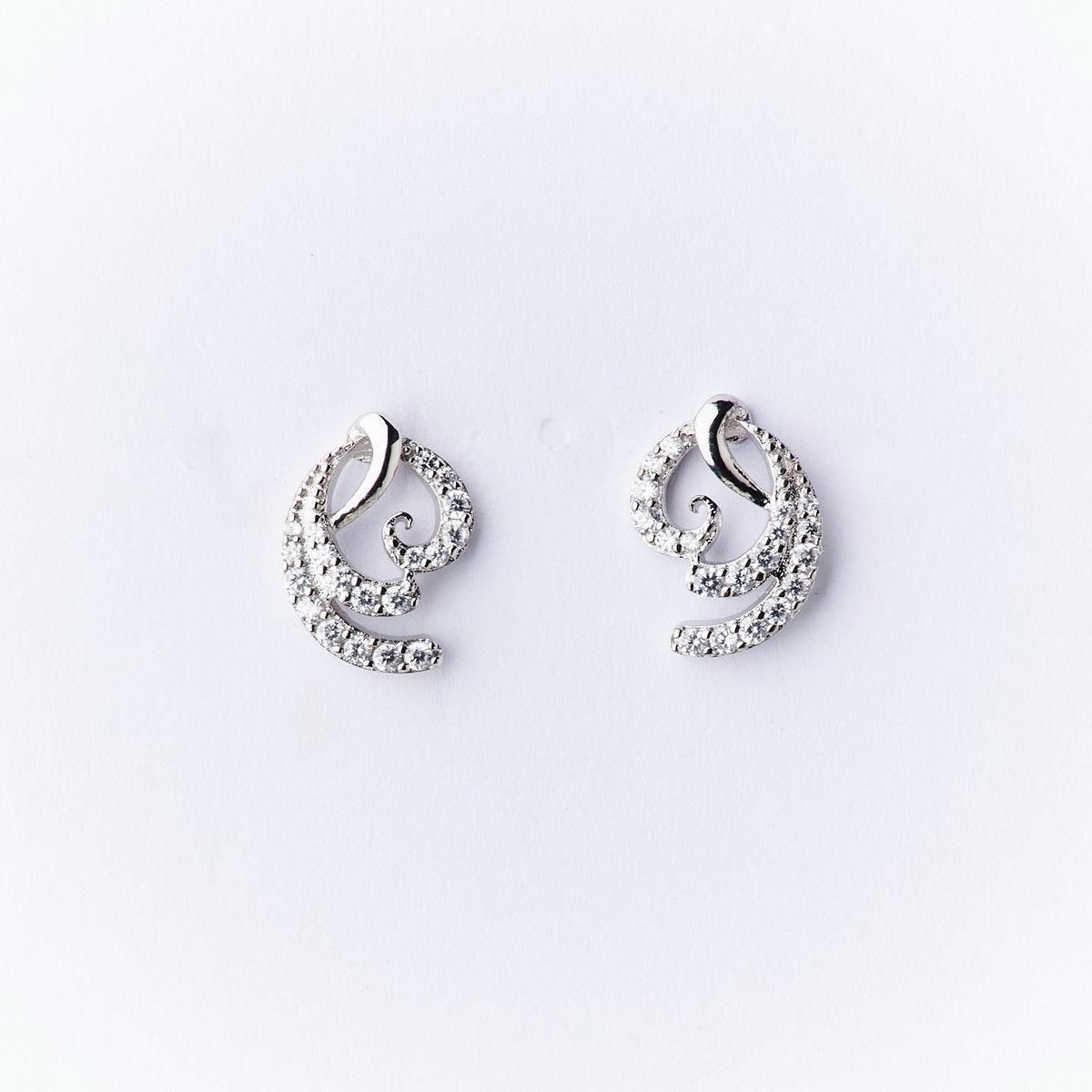 Graceful Silver Stud Earring - Chandrani Pearls