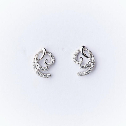 Graceful Silver Stud Earring - Chandrani Pearls