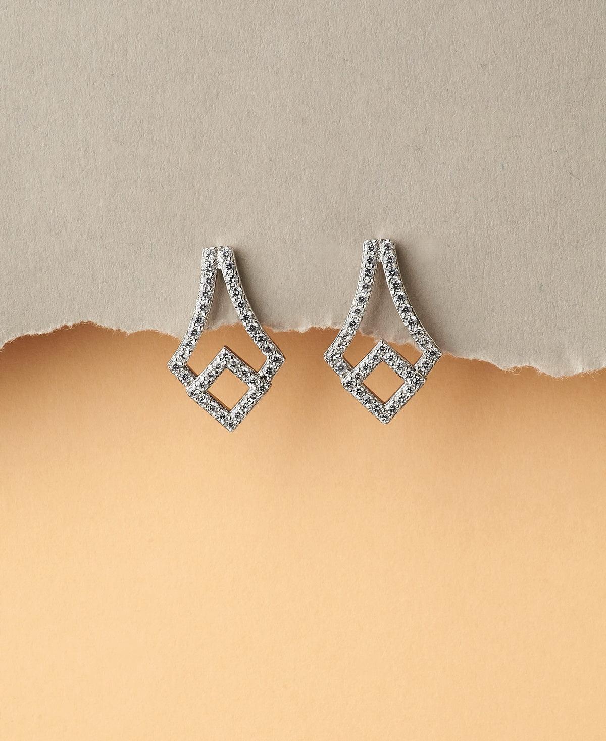 Graceful Silver Stud Earring - Chandrani Pearls