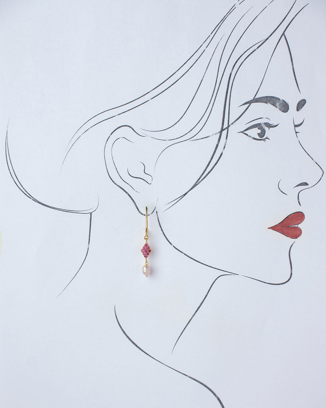 Graceful Tower Pearl Hoop Earring - Chandrani Pearls