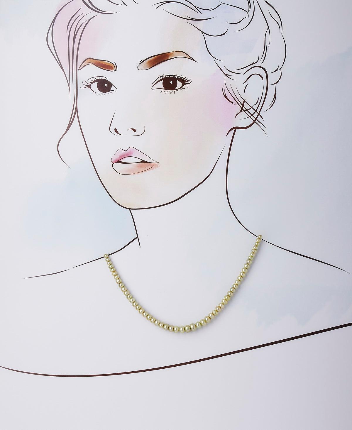 Graduation Green Colour Pearl Necklace - Chandrani Pearls