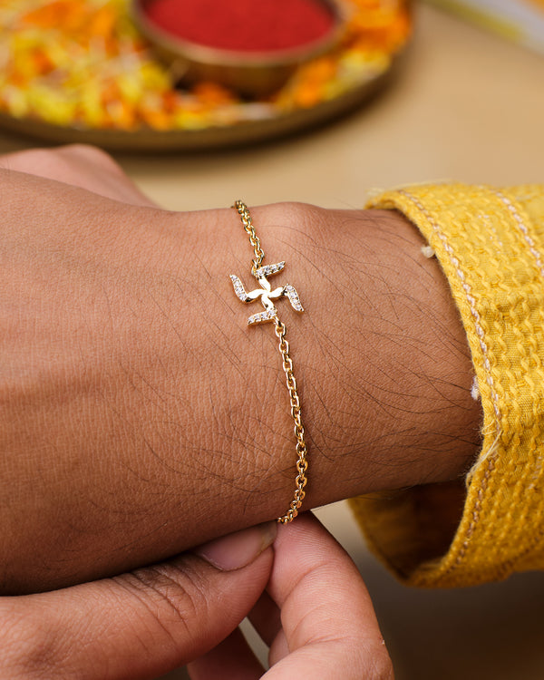 Swastik Rakhi for Cute Bhaiya