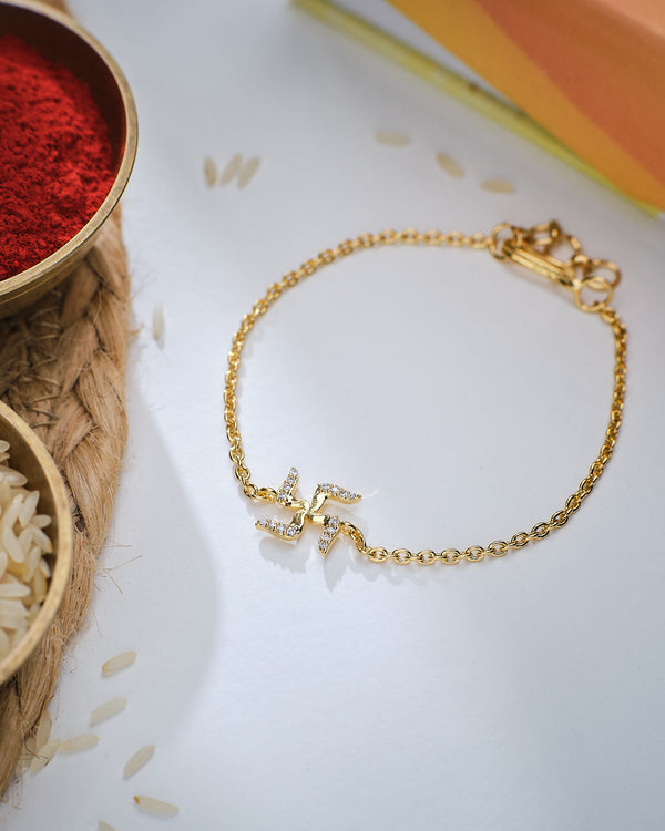 Swastik Rakhi for Cute Bhaiya