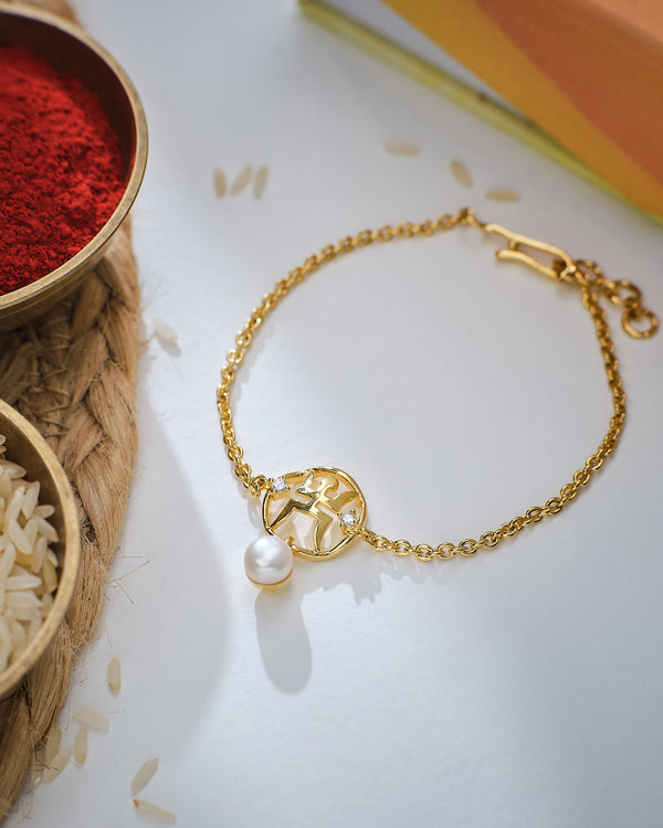 Elegant Cute Pearl Rakhi for Bhaiya