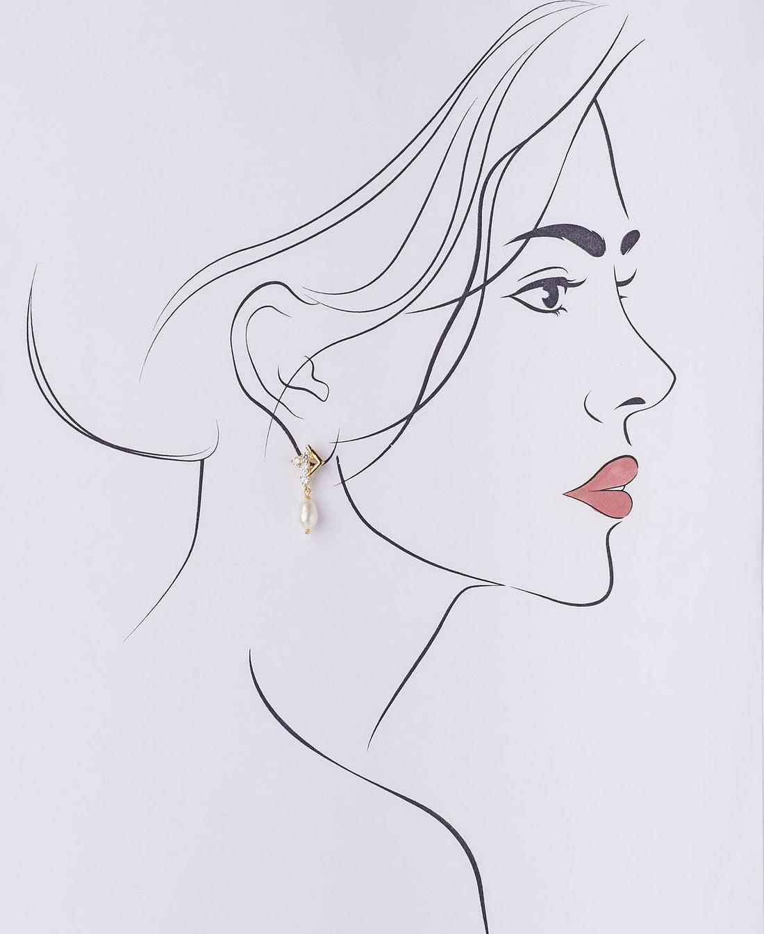 Half Regal Stone Studded Pearl Earring - Chandrani Pearls
