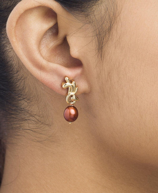 Hanging drop pearl Earrings - Chandrani Pearls