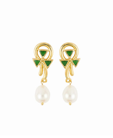 Hanging drop pearl Earrings - Chandrani Pearls