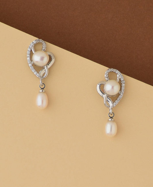 Heart Pearl Hang Earring - Chandrani Pearls