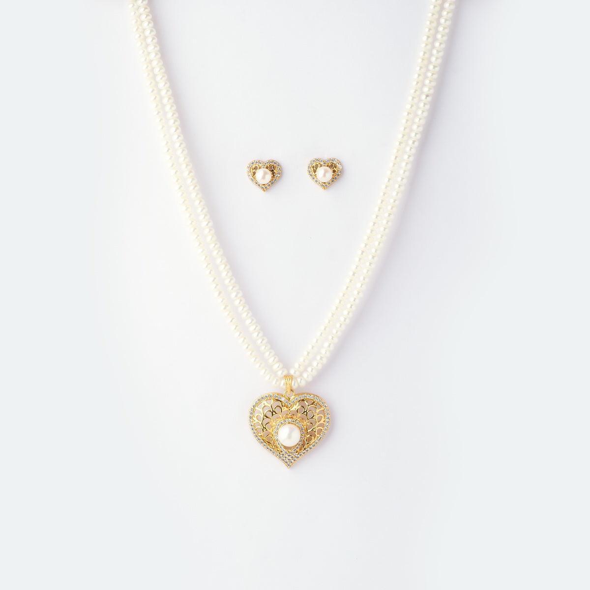 Heart Real Pearl Necklace Set - Chandrani Pearls