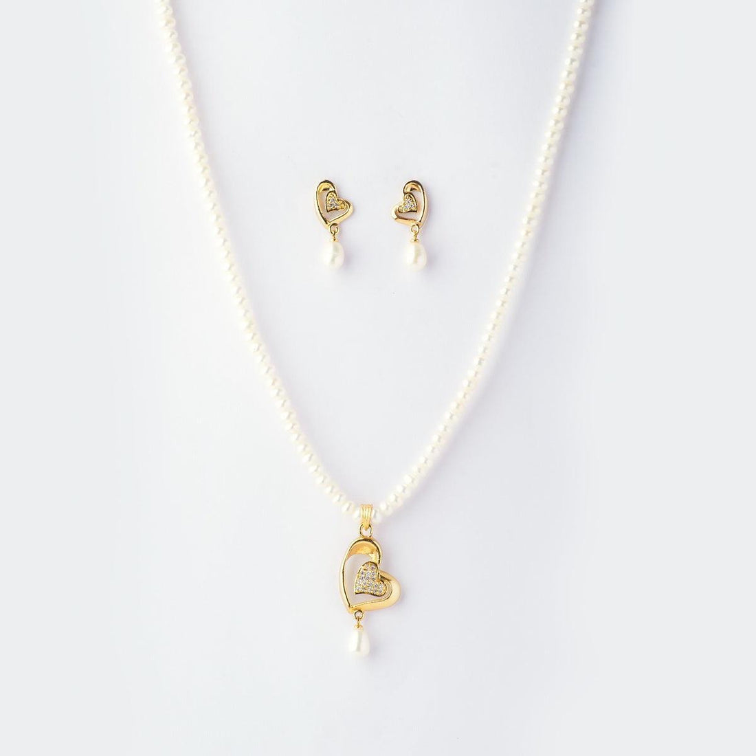 Heart Real Pearl Necklace Set - Chandrani Pearls