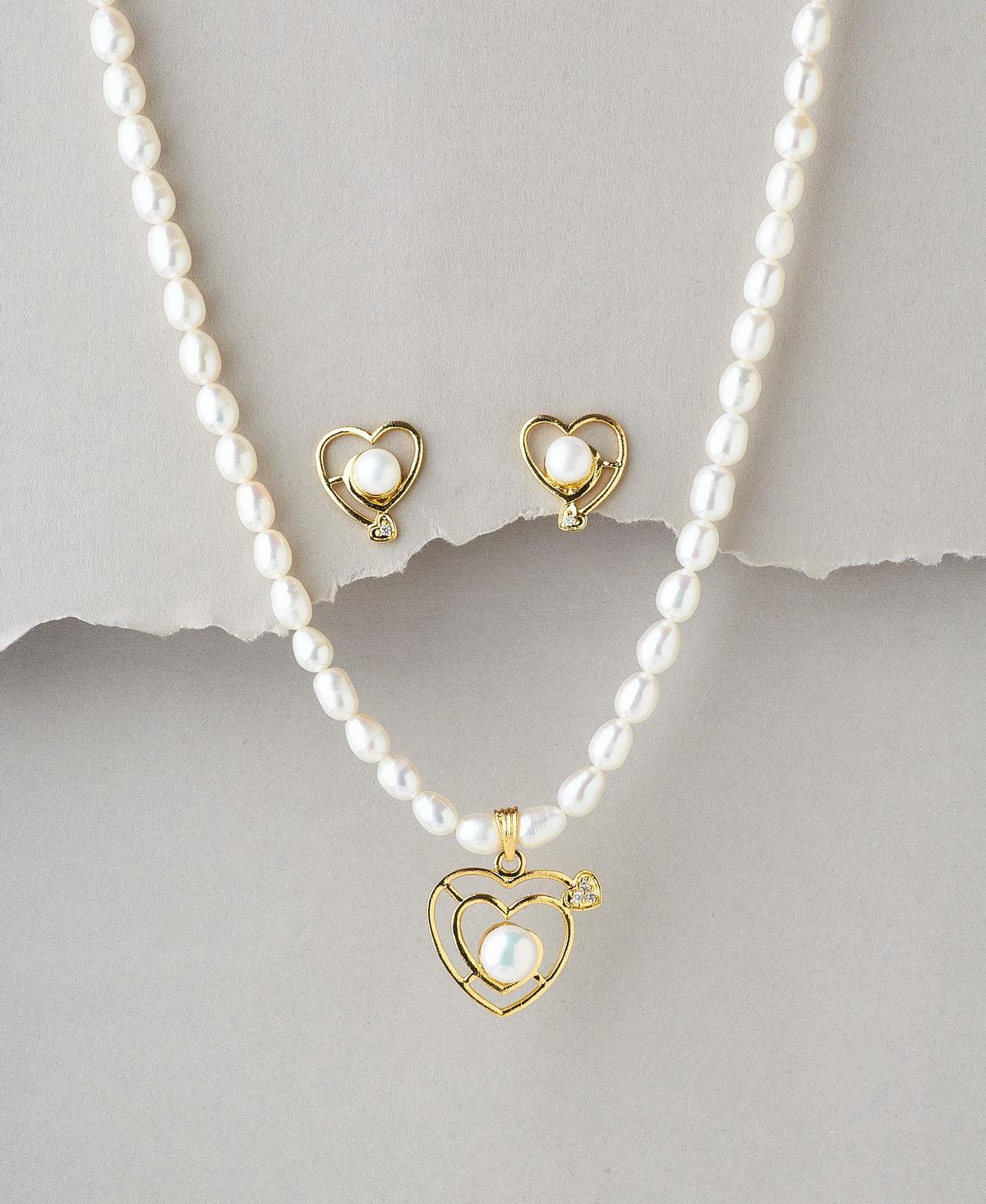 Heart Shaped Real Pearl Necklace Set - Chandrani Pearls