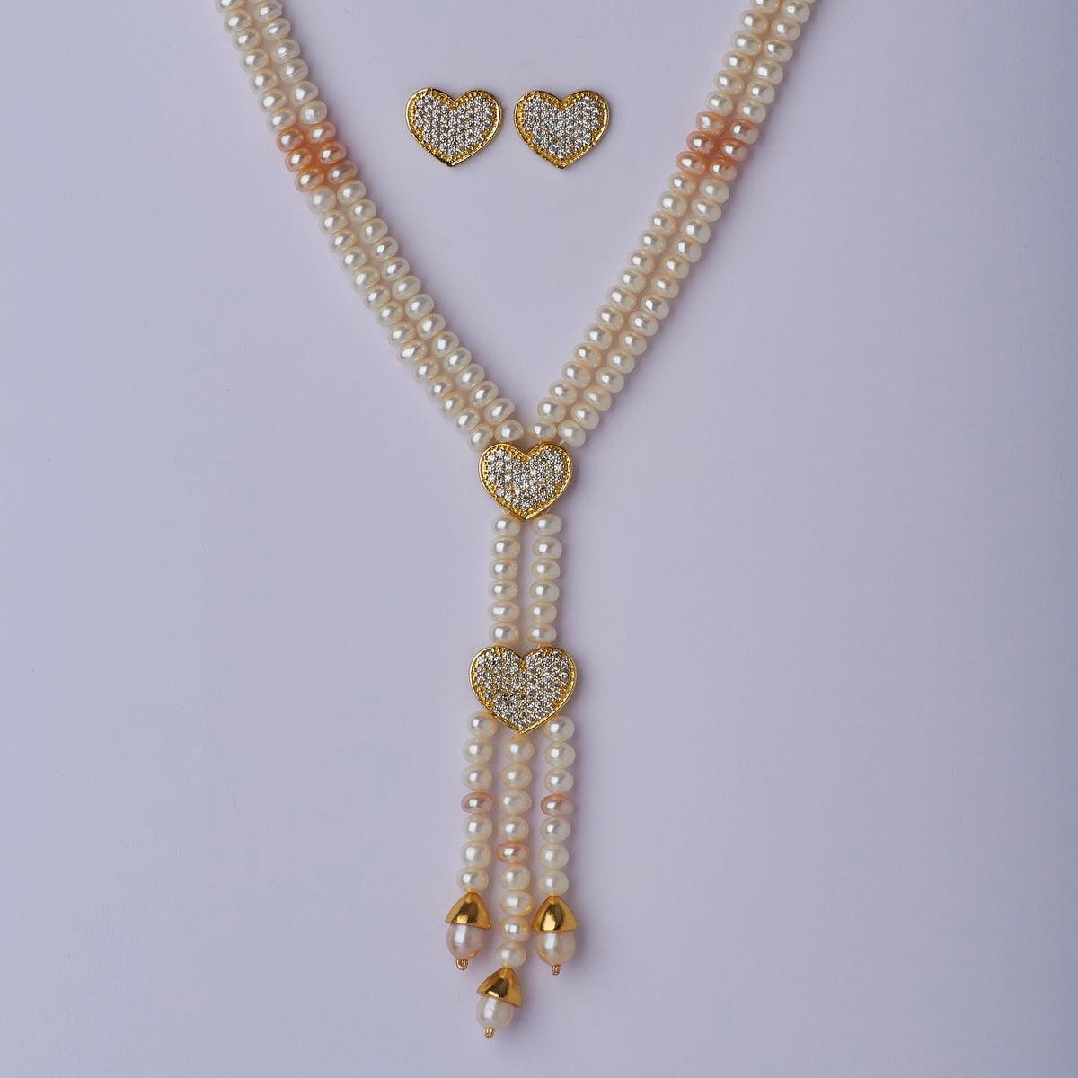 Heart Shaped Real Pearl Necklace Set - Chandrani Pearls