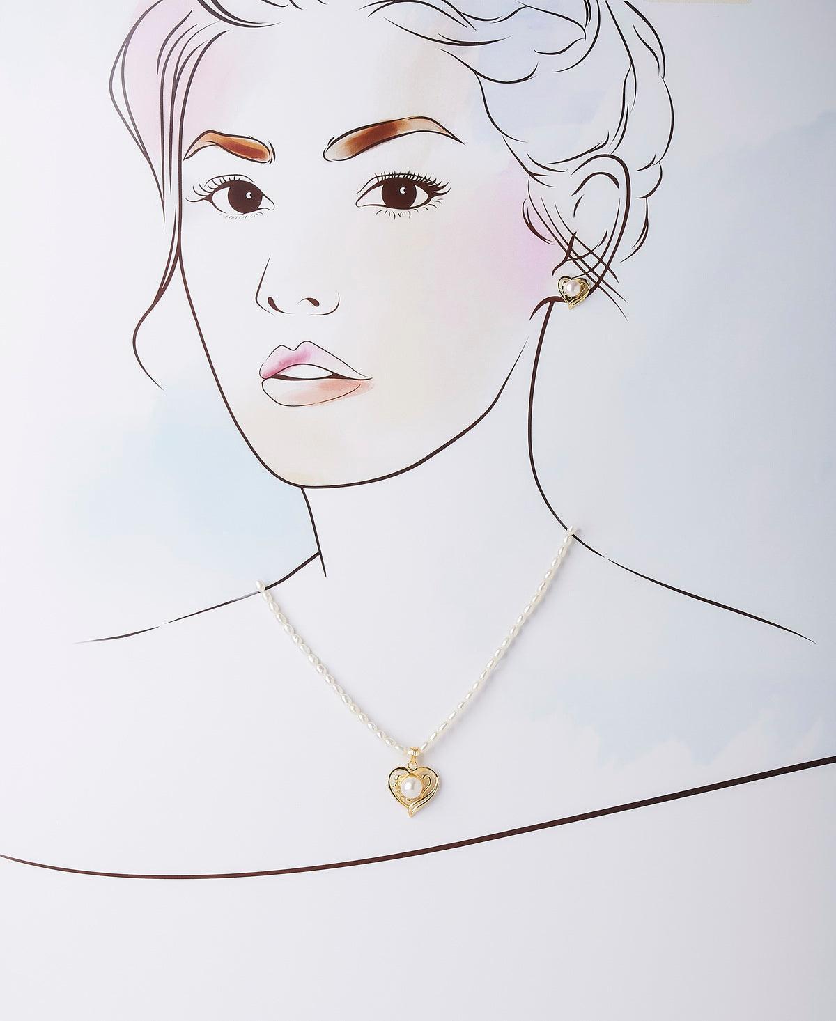 Heart Shaped Real Pearl Necklace Set - Chandrani Pearls