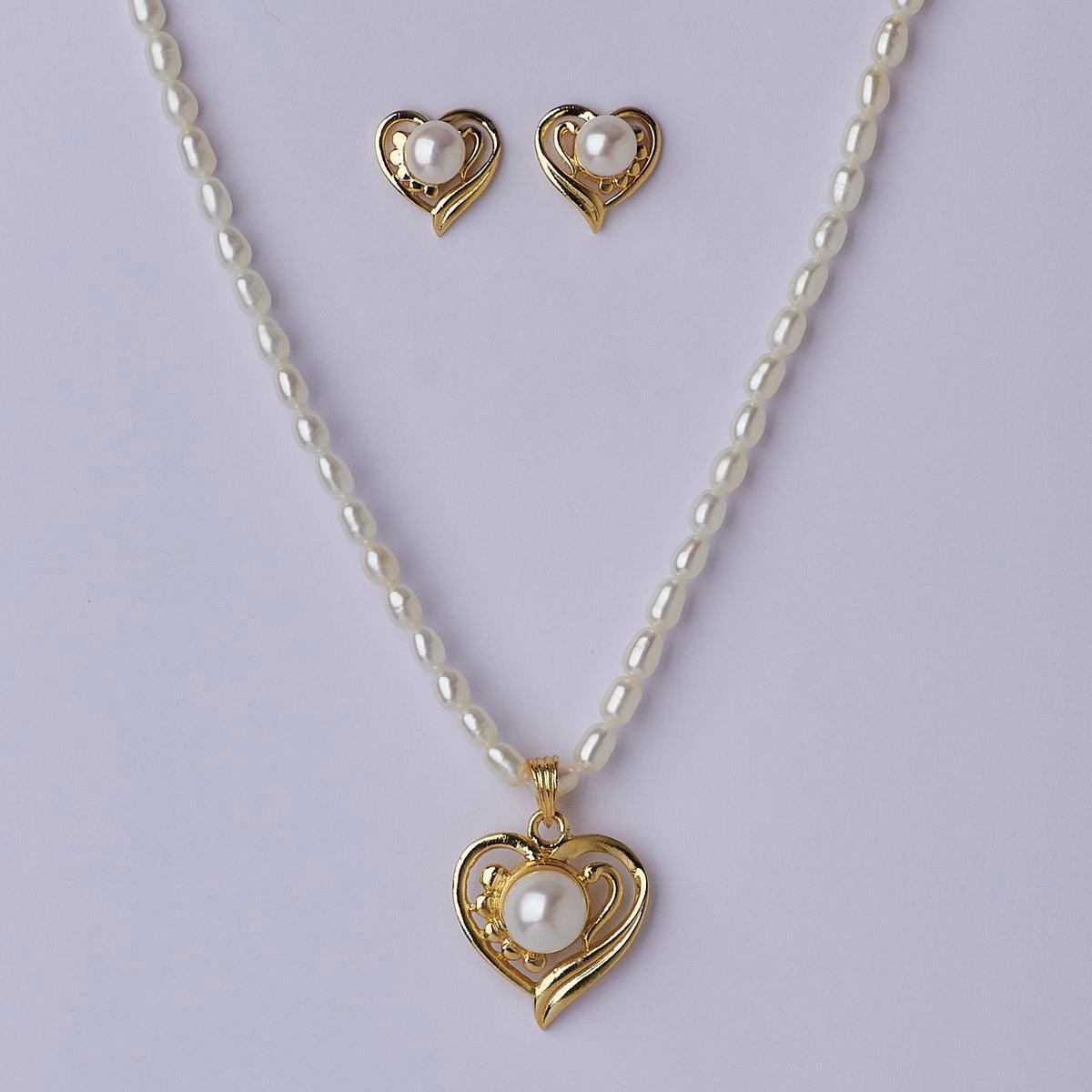 Heart Shaped Real Pearl Necklace Set - Chandrani Pearls