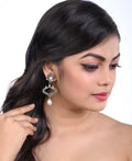 Impressive Rhodium Pearl Hoop Earrings - Chandrani Pearls