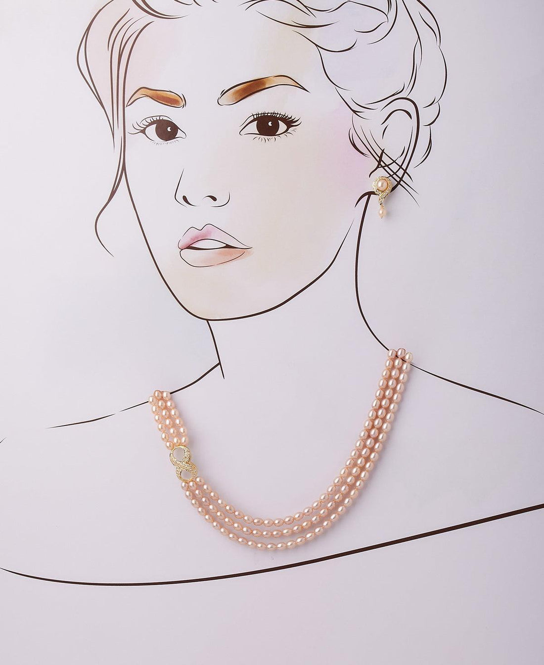 Infinity Stone Studded Pearl Necklace Set - Chandrani Pearls