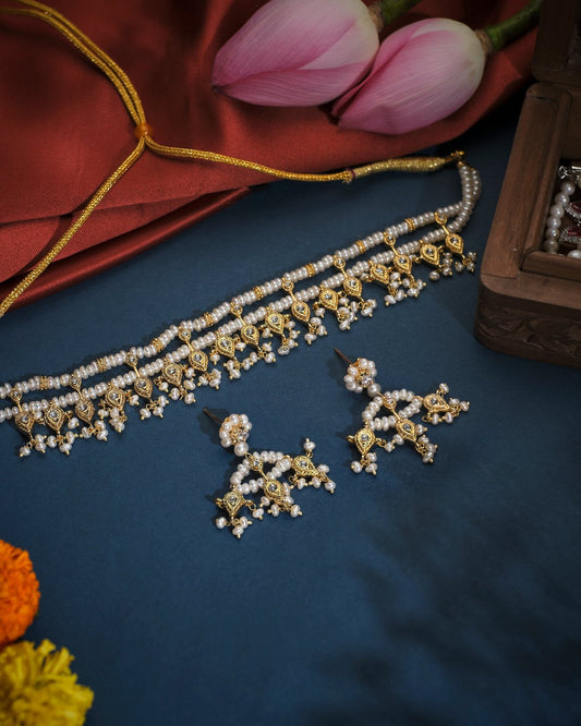 Jadau Choker Set - Chandrani Pearls