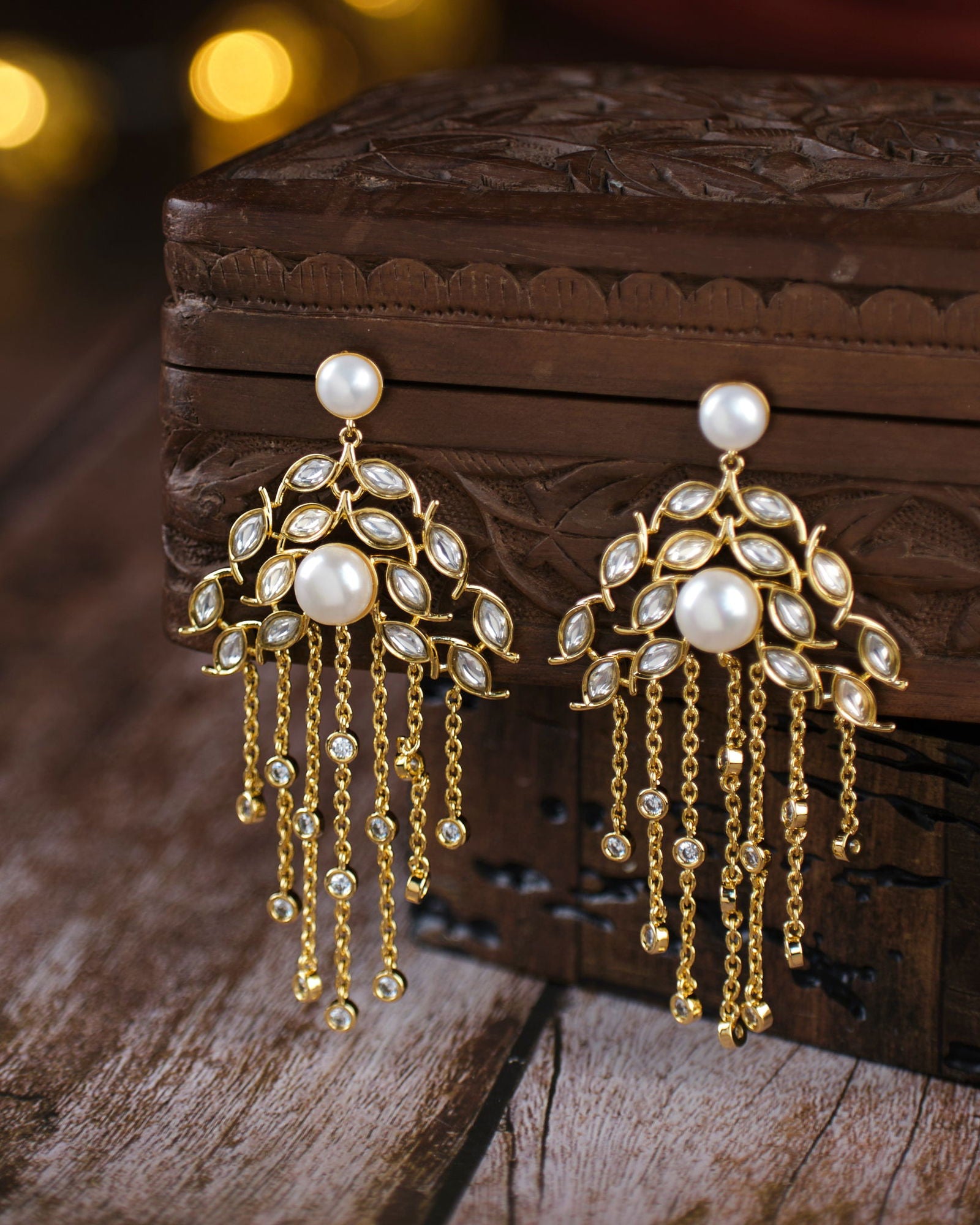 Kautirya Pearl Jhumka - Chandrani Pearls