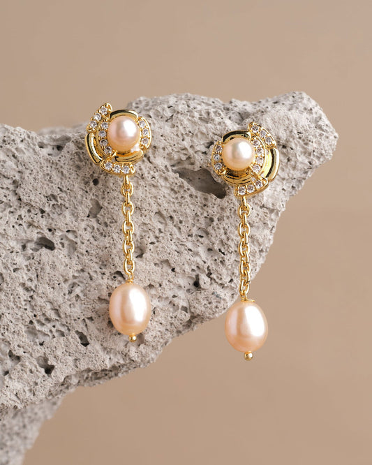 Kosavasin -Golden Sands Delight Pearl Earring - Chandrani Pearls