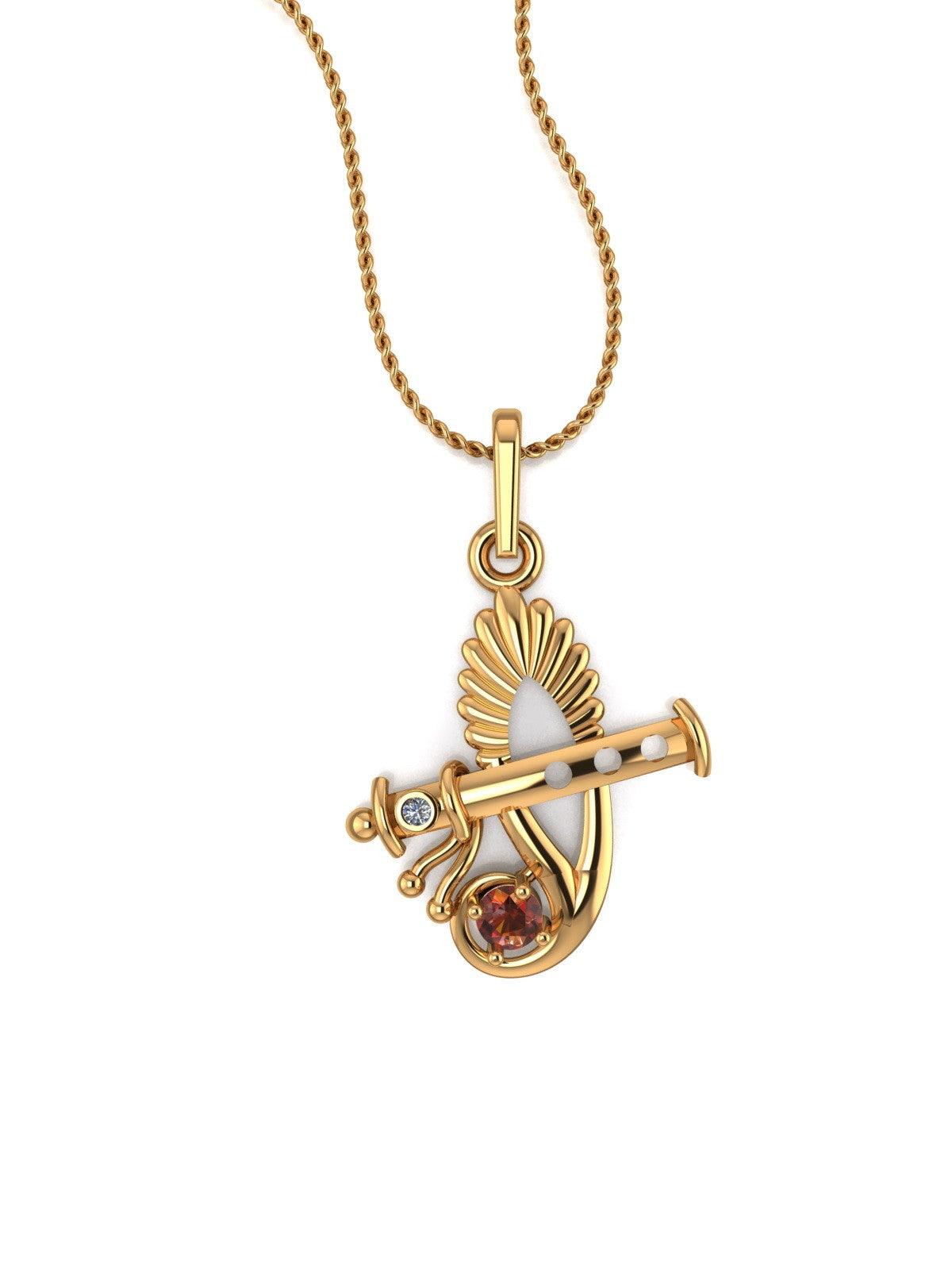 Krishna Flute Pendant with chain - Chandrani Pearls