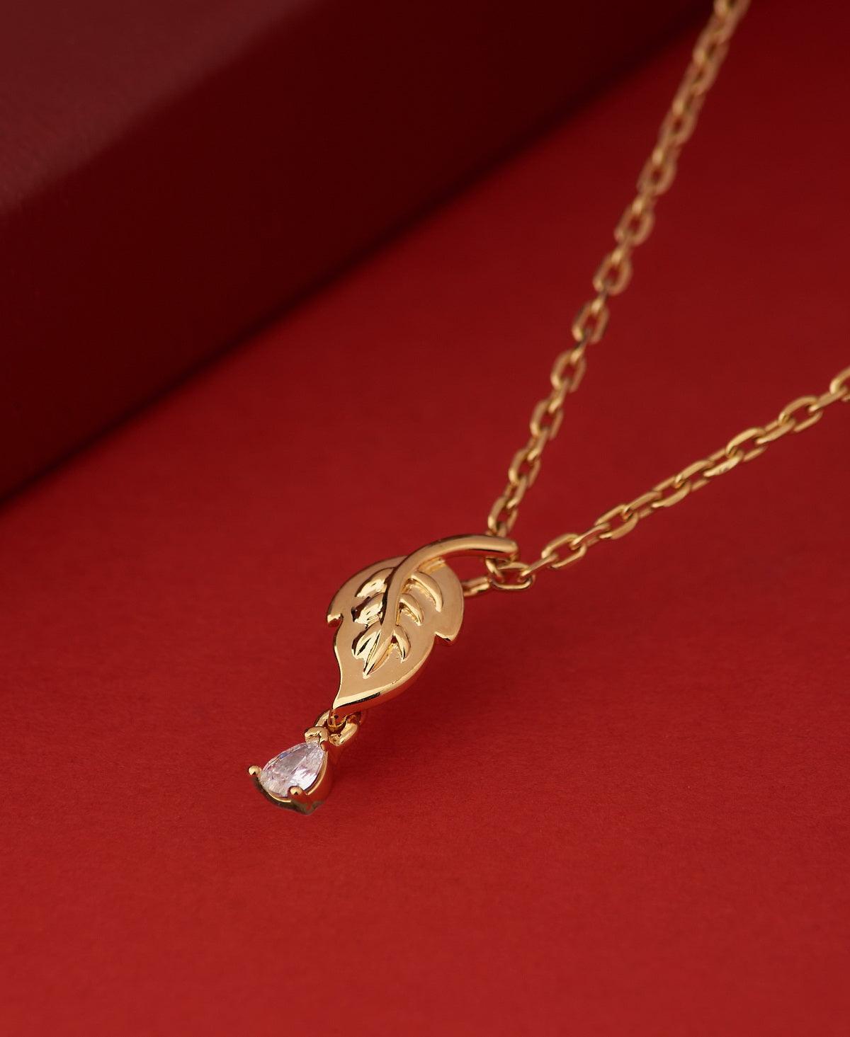 Leaf 18Kt Gold Pendant - Chandrani Pearls