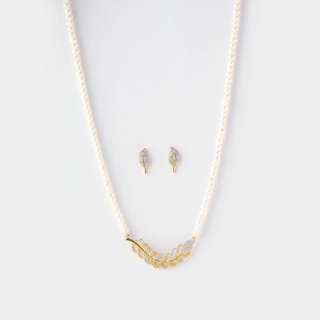 Leaf Pearl Necklace Set - Chandrani Pearls