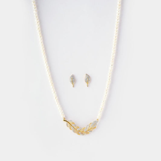 Leaf Pearl Necklace Set - Chandrani Pearls