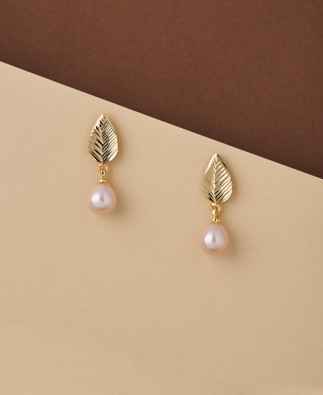 Leaf Real Pearl Hang Earring - Chandrani Pearls