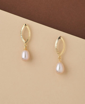 Leaf Real Pearl Hang Earring - Chandrani Pearls