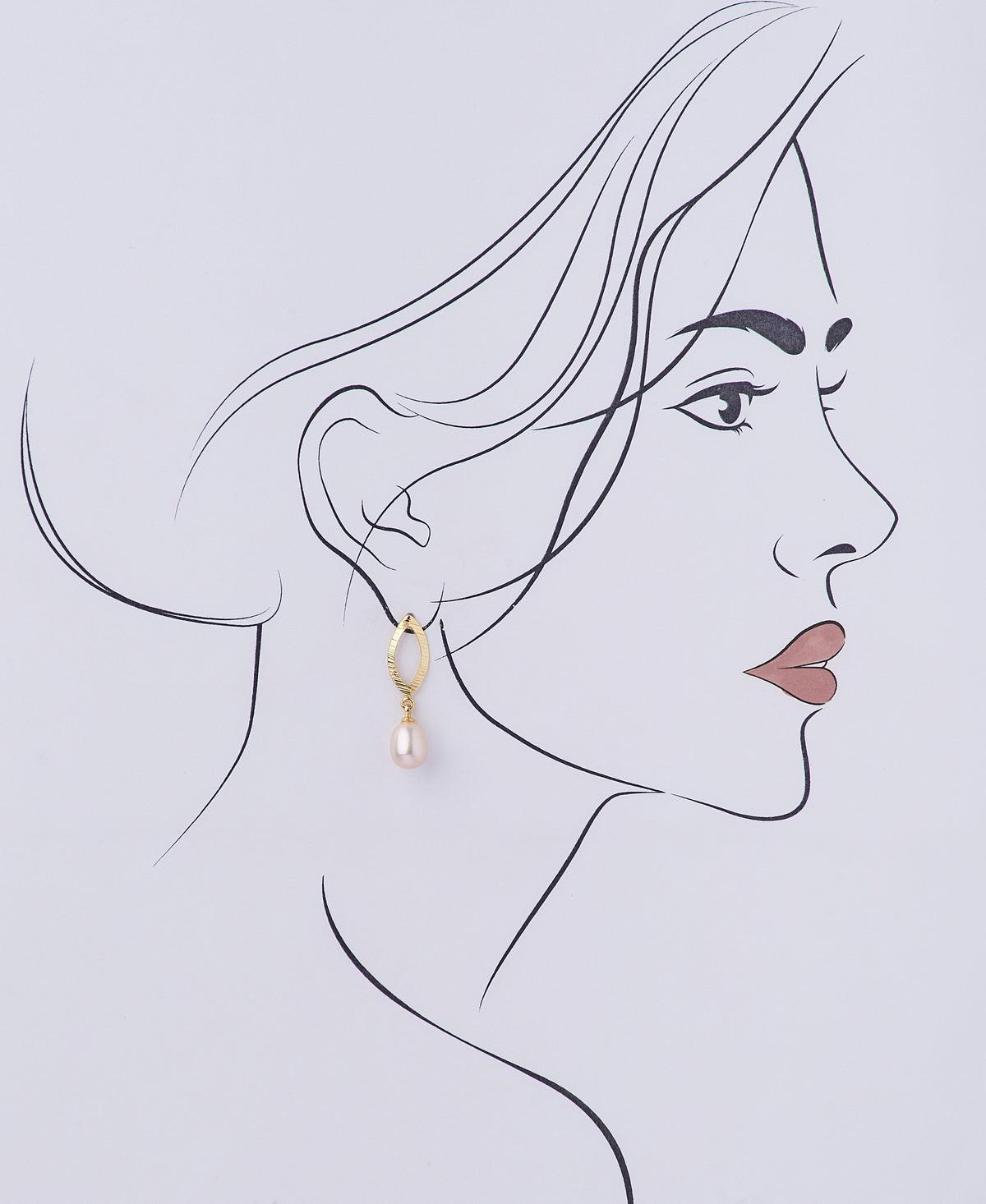 Leaf Real Pearl Hang Earring - Chandrani Pearls