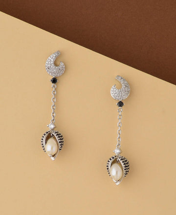 Leaf Real Pearl Hang Earring - Chandrani Pearls