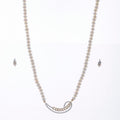 Leaf Stone Studded Pearl Necklace Set - Chandrani Pearls