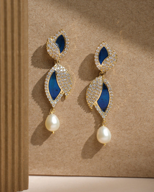 Leafy Ambrosia Dangler Earring - Chandrani Pearls